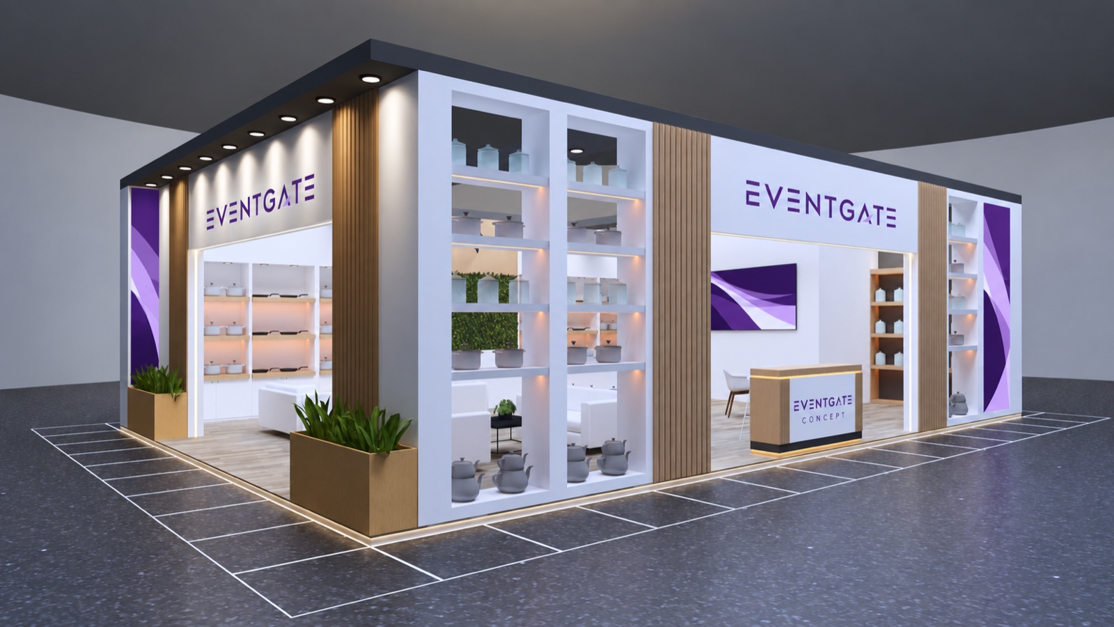 Ahşap Stand — Konsept 07 — EVENTGATE Concept tasarım çalışması