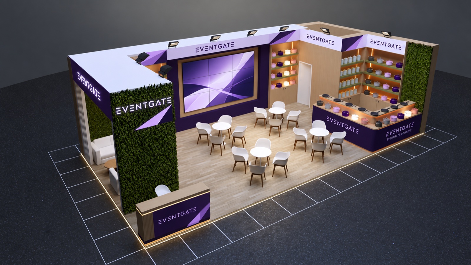 Ahşap Stand — Konsept 09 — EVENTGATE Concept tasarım çalışması