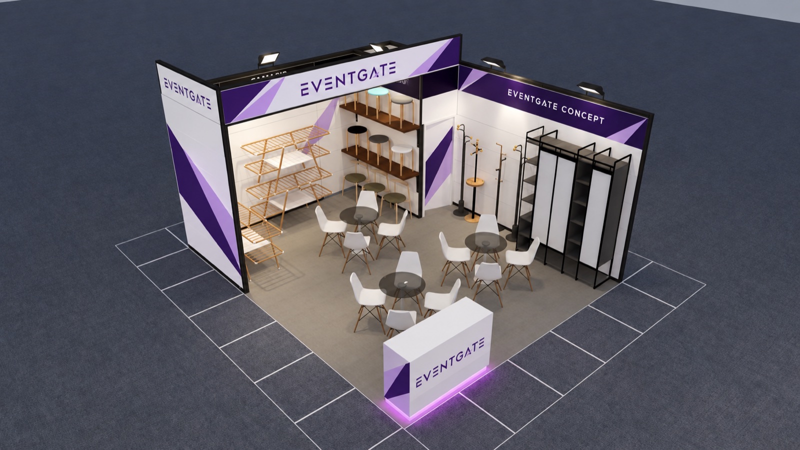 Ahşap Stand — Konsept 10 — EVENTGATE Concept tasarım çalışması